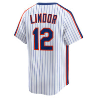 New York Mets Francisco Lindor Nike White Throwback Cooperstown Collection Limited Jersey