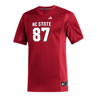 #87 NC State Wolfpack adidas Replica Football Jersey - Red