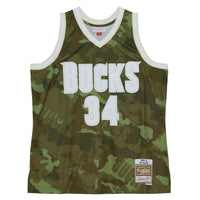 Milwaukee Bucks NBA Ray Allen 2000 Ghost Green Camo Swingman Jersey By Mitchell & Ness -