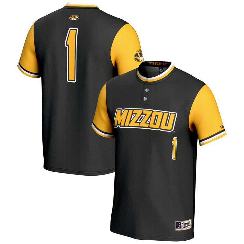 #1 Missouri Tigers GameDay Greats Lightweight Softball Jersey - Black