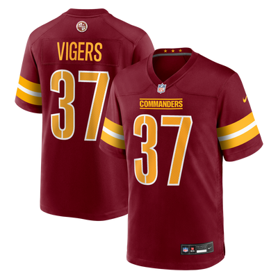 Washington Commanders Car'lin Vigers Nike Burgundy Team Game Jersey