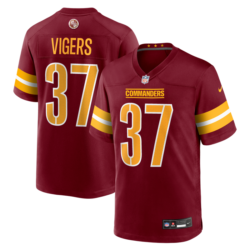 Washington Commanders Car'lin Vigers Nike Burgundy Team Game Jersey