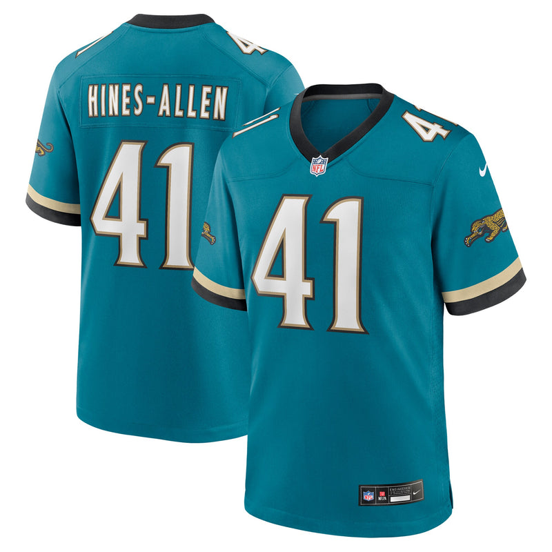 Jacksonville Jaguars Josh Hines-Allen Nike Teal Prowler Throwback Player Game Jersey