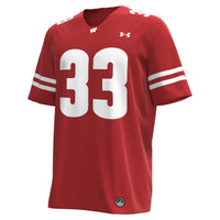 Ron Dayne Wisconsin Badgers Under Armour NIL Football Replica Player Jersey - Red