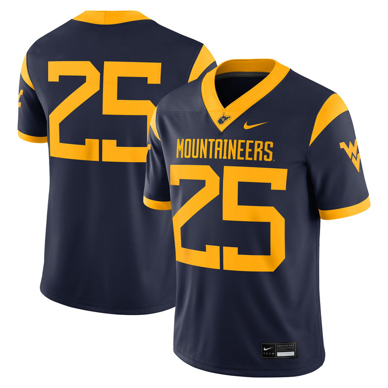 #25 West Virginia Mountaineers Nike Limited Home Game Jersey - Navy