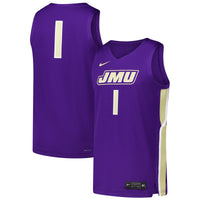 #1 James Madison Dukes Nike Replica Basketball Jersey - Purple