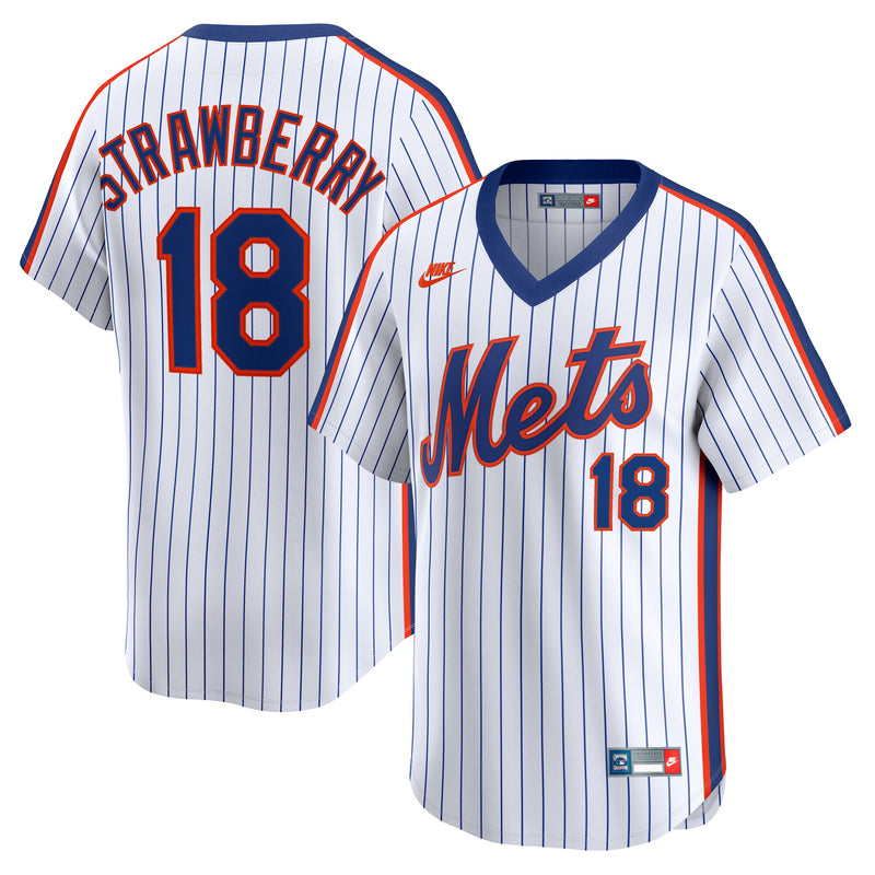 New York Mets Darryl Strawberry Nike White Throwback Cooperstown Collection Limited Jersey
