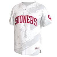 Oklahoma Sooners GameDay Greats Lightweight Collegiate Baseball Americana Fashion Jersey - White