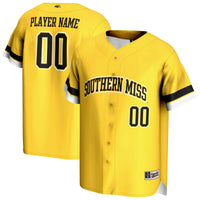Southern Miss Golden Eagles GameDay Greats NIL Pick-A-Player Lightweight Baseball Jersey - Gold