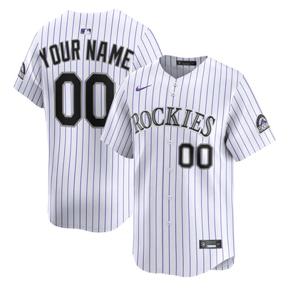 Colorado Rockies Nike White Home Limited Custom Jersey