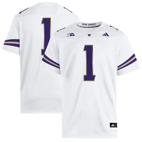adidas #1 White Washington Huskies Premier Jersey