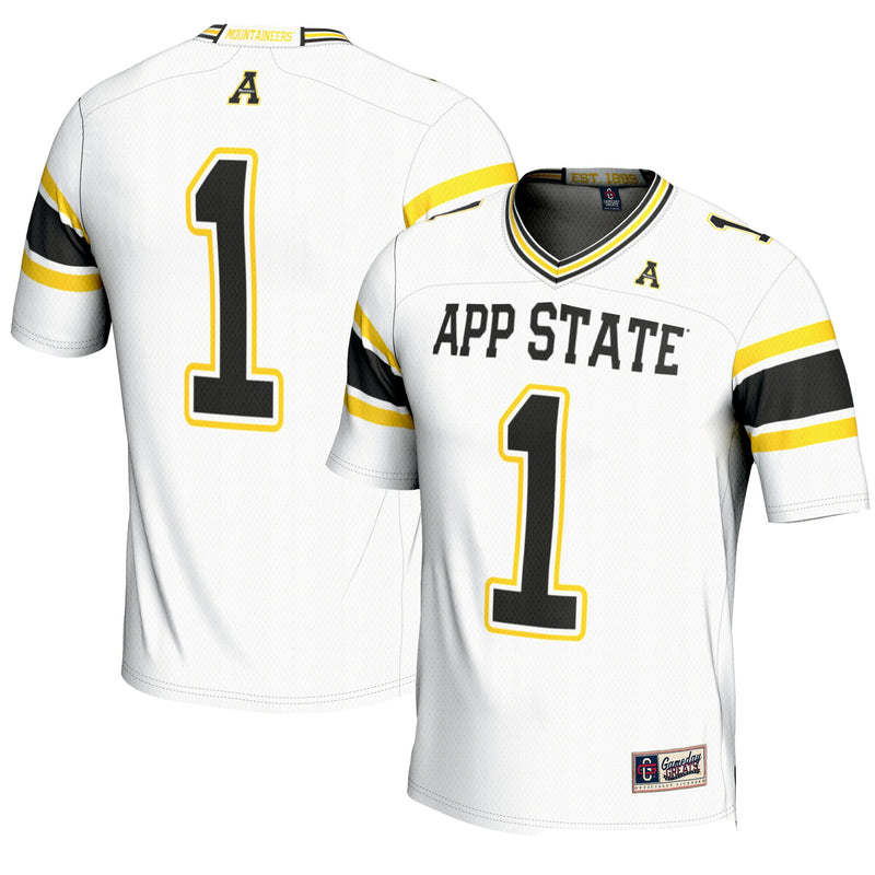 #1 Appalachian State Mountaineers GameDay Greats Endzone Football Jersey - White