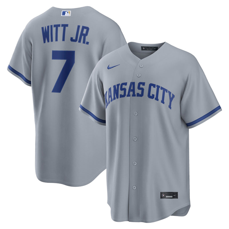 Kansas City Royals Bobby Witt Jr. Nike Gray Road Replica Jersey