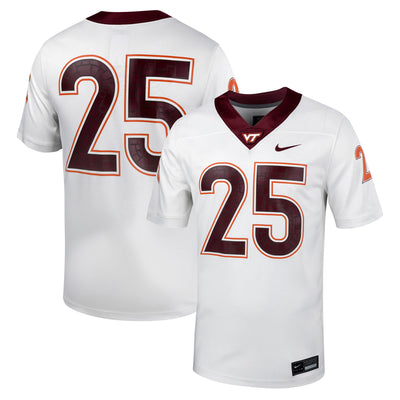 #25 Virginia Tech Hokies Nike Untouchable Football Jersey – White