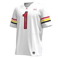 Under Armour #1 White Maryland Terrapins Replica Football Jersey