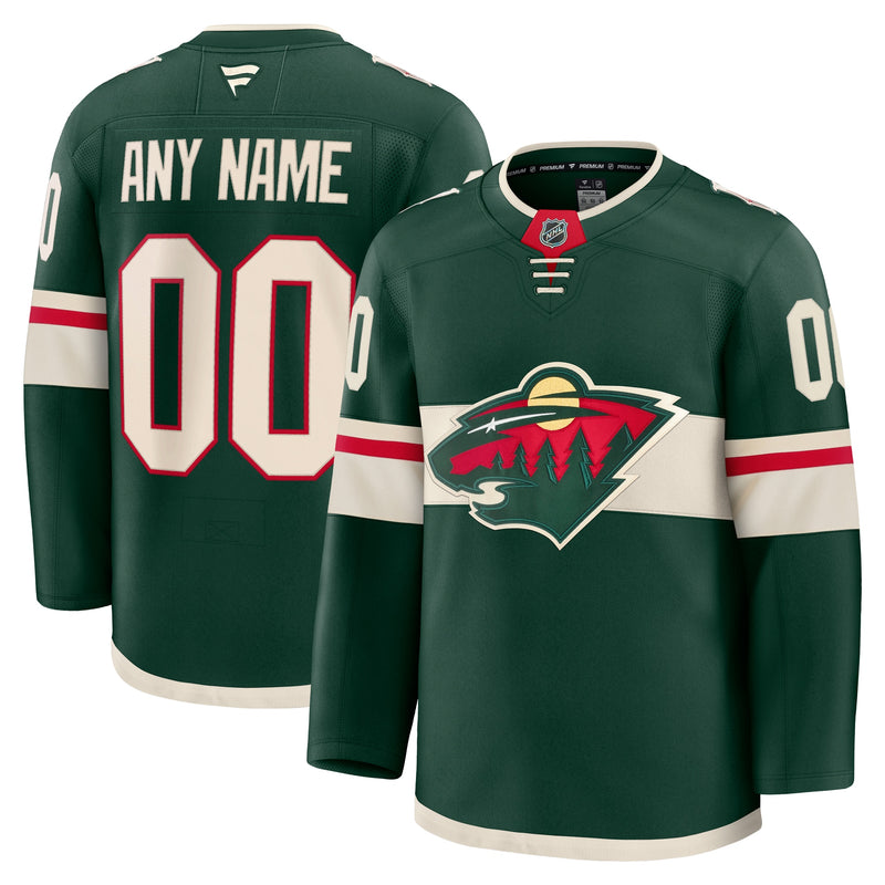 Minnesota Wild Fanatics Green Home Premium Custom Jersey