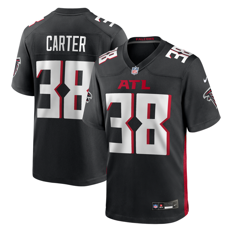 Atlanta Falcons Nathan Carter Nike Black Team Game Jersey