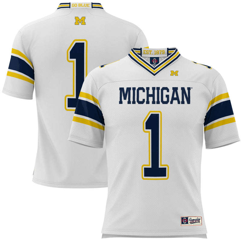 #1 Michigan Wolverines GameDay Greats Football Jersey - White