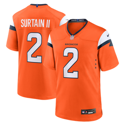 Denver Broncos Patrick Surtain II Nike Orange Team Game Jersey