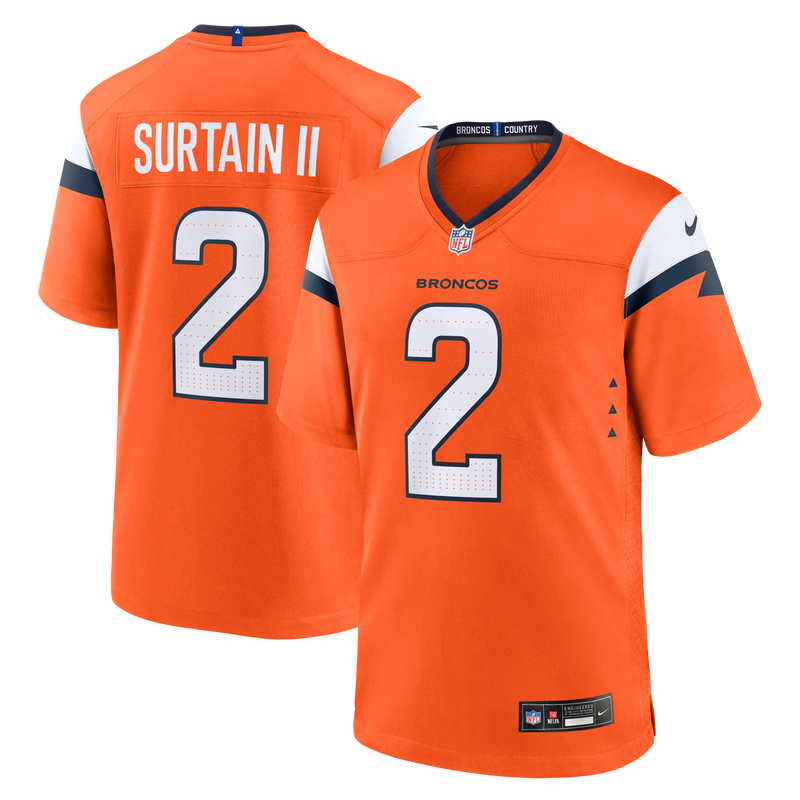 Denver Broncos Patrick Surtain II Nike Orange Team Game Jersey