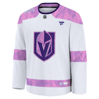 Vegas Golden Knights Fanatics White Hockey Fights Cancer Survivor Practice Jersey