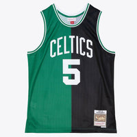 Boston Celtics Mitchell & Ness Kevin Garnett 2007 Split Swingman Jersey - Black/Green