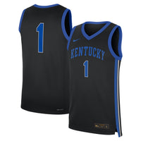#1 Kentucky Wildcats Nike Alternate Replica Jersey - Black