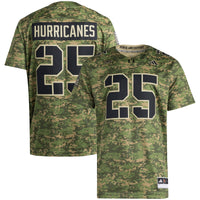 #25 Miami Hurricanes adidas Honor & Support Premier Strategy Jersey - Camo