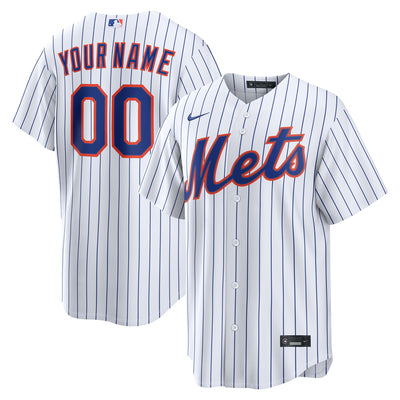 New York Mets Nike White Home Replica Custom Jersey