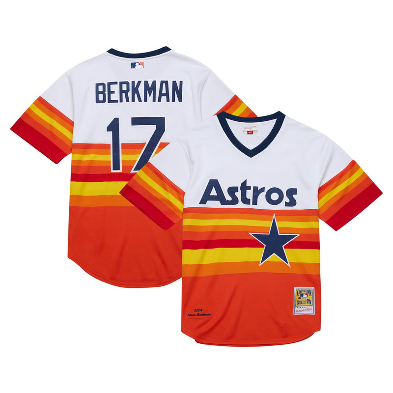 Houston Astros Lance Berkman Mitchell & Ness White 2004 Cooperstown Collection Authentic Throwback Jersey