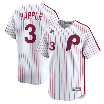 Philadelphia Phillies Bryce Harper Nike White Cooperstown Collection Limited Jersey