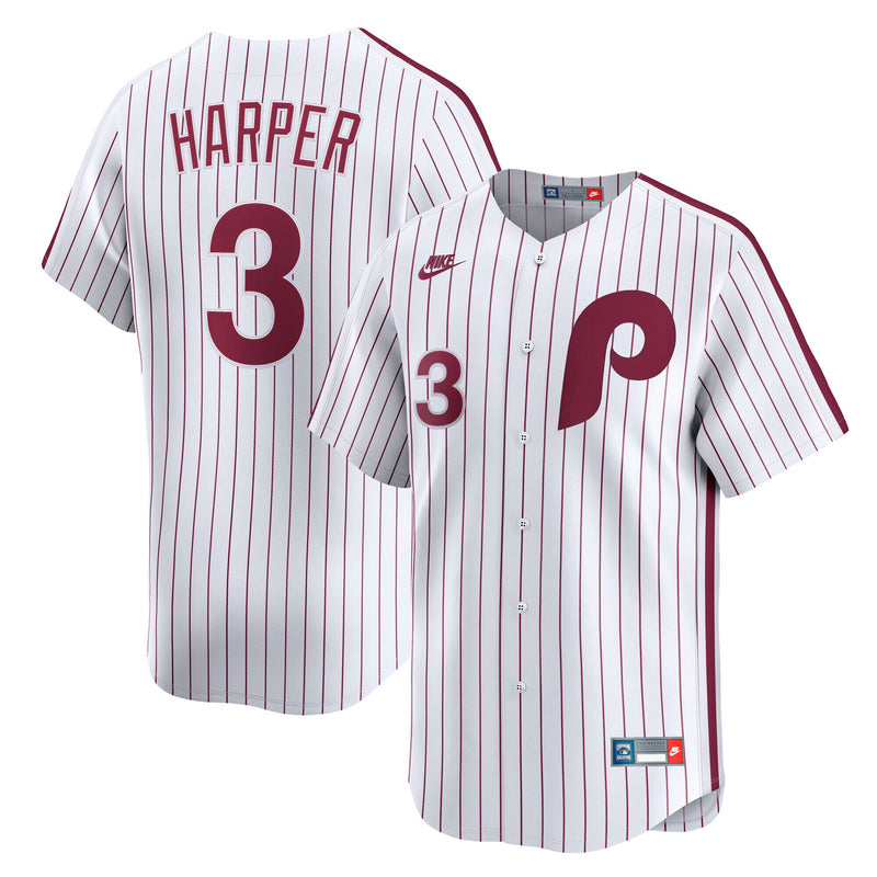 Philadelphia Phillies Bryce Harper Nike White Cooperstown Collection Limited Jersey