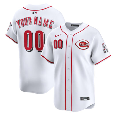 Cincinnati Reds Nike White Home Limited Custom Jersey