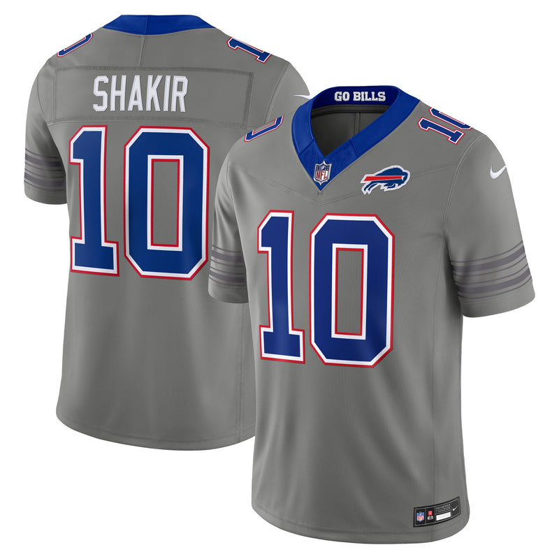 Buffalo Bills Khalil Shakir Nike Gray Nickel City Vapor F.U.S.E. Stitched Limited Jersey