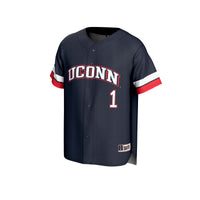 #1 UConn Huskies GameDay Greats Lightweight Collegiate Baseball Fashion Jersey - Navy