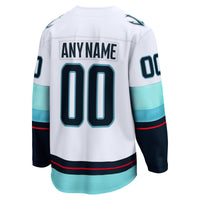 Seattle Kraken Fanatics White Away Breakaway Custom Jersey
