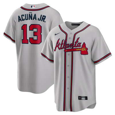 Atlanta Braves Ronald Acuna Jr. Nike Gray Road Replica Player Name Jersey