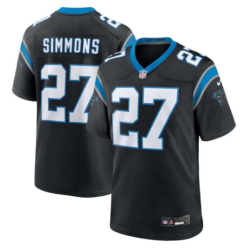 Carolina Panthers Isaiah Simmons Nike Black Team Game Jersey