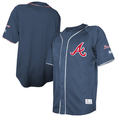 Atlanta Braves Stitches Navy Team Color Full-Button Fashion Jersey