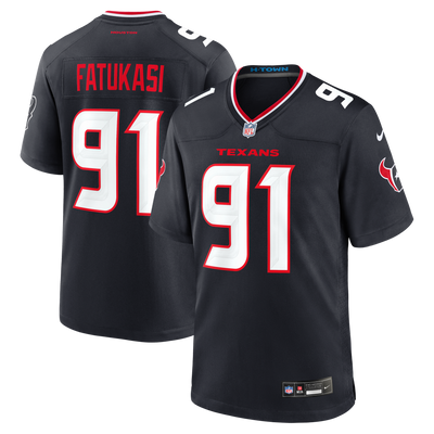 Houston Texans Folorunso Fatukasi Nike Navy Team Game Jersey