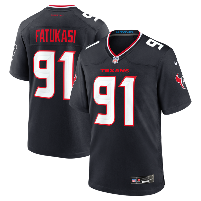 Houston Texans Folorunso Fatukasi Nike Navy Team Game Jersey