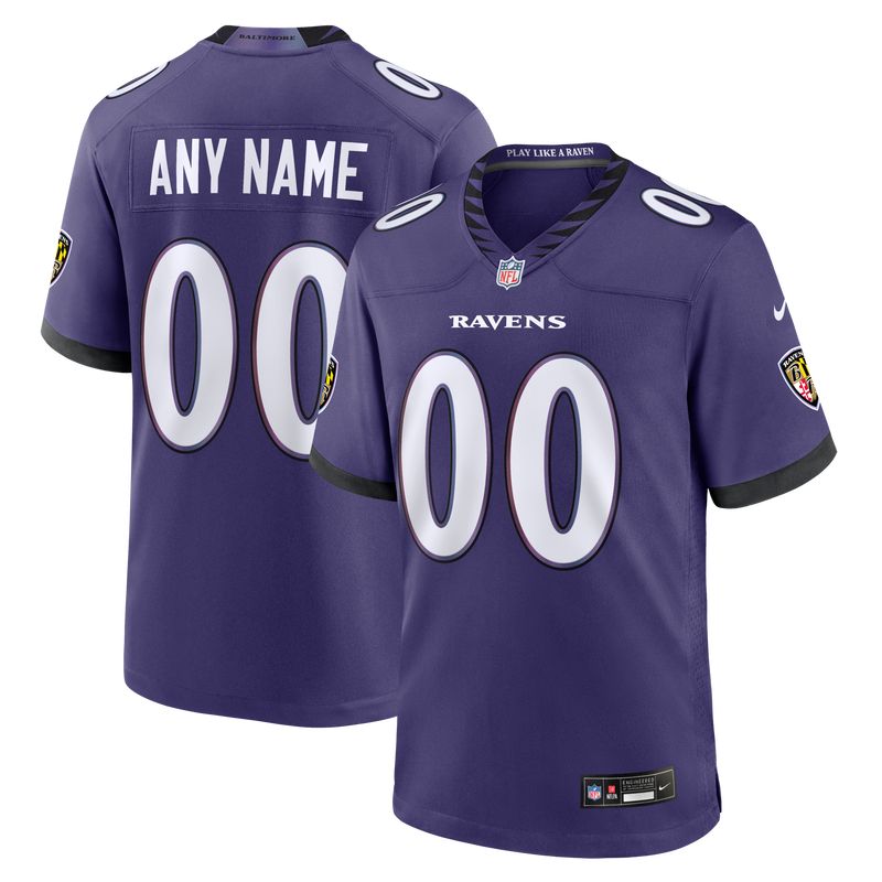 Baltimore Ravens Nike Purple Custom Game Jersey