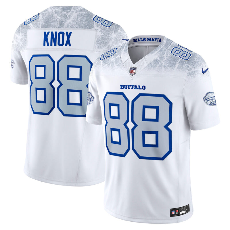 Buffalo Bills Dawson Knox Nike White 2025 Rivalries Collection Stitched Limited Jersey