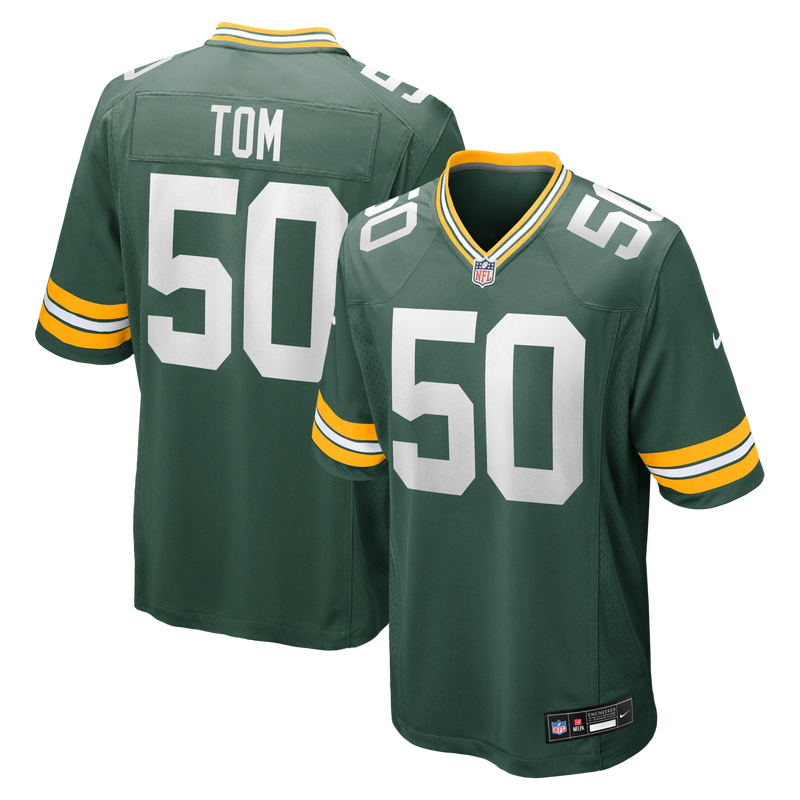 Green Bay Packers Zach Tom Nike Green Game Player Jersey