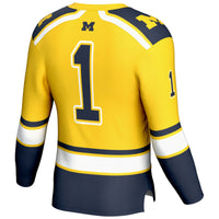 #1 Michigan Wolverines GameDay Greats Hockey Jersey - Maize