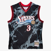 Philadelphia 76ers Mitchell & Ness Allen Iverson 2000 Team Marble Swingman Jersey - Black