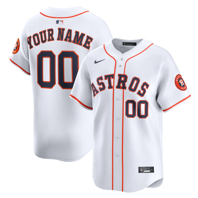 Houston Astros Nike White Home Limited Custom Jersey