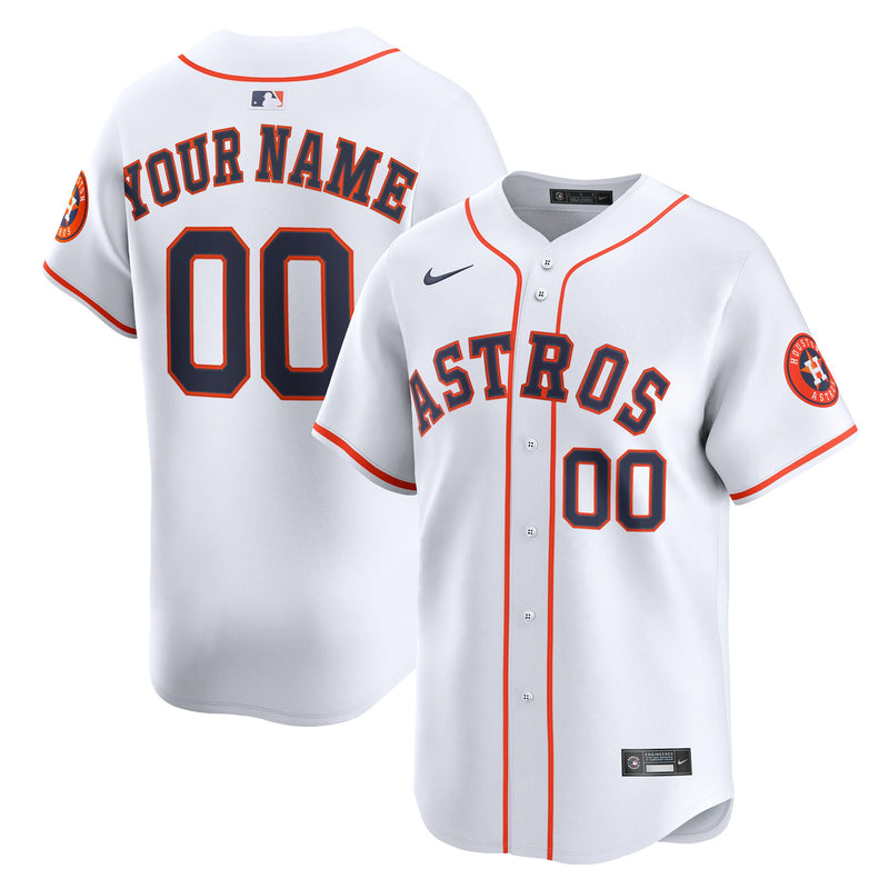 Houston Astros Nike White Home Limited Custom Jersey