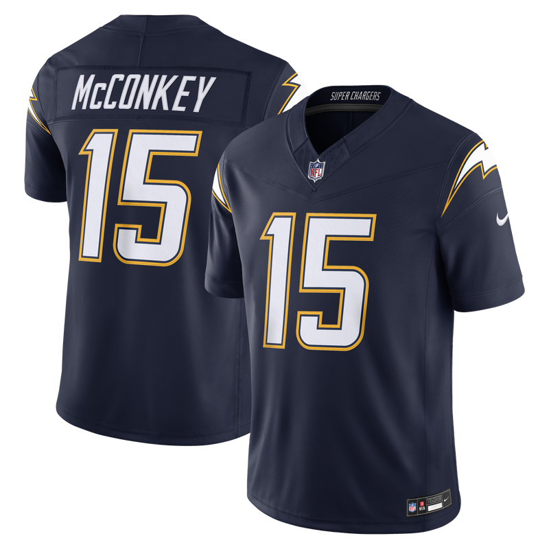 Los Angeles Chargers Ladd McConkey Nike Navy Alternate Super Chargers Vapor F.U.S.E. Stitched Limited Jersey
