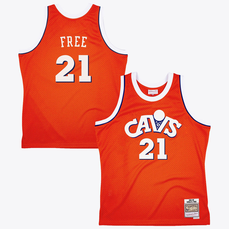 Cleveland Cavaliers Mitchell & Ness World B. Free 1984 Dark Authentic Jersey - Orange